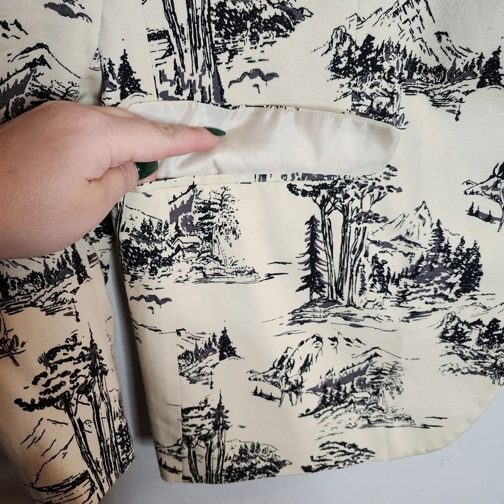 Macy's INC Deer Scene Tan Blazer Mens Size XXL Slim Hunter Outdoors - Picture 5 of 16